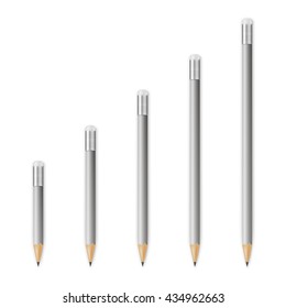 Gray wooden sharp pencils