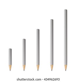 Gray wooden sharp pencils
