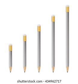 Gray wooden sharp pencils