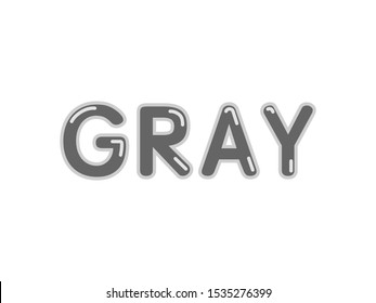 Gray word with glossy shiny varnish effect and flares vector title isolated on white background for design 