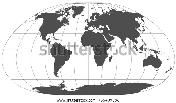 Gray World Different Cartographic Projections 30 Stock Vector (Royalty ...