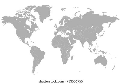 Gray world map