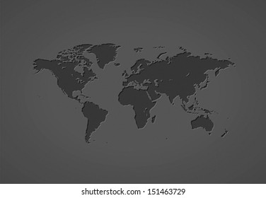 Gray World Map Vector Illustration Stock Vector Royalty Free Shutterstock