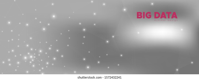 Gray Wormhole Banner. Technology Background. Big Data Cloud. Cosmic Particle Contemporary. Gradient Wireframe Abstract. Technology Illustration. Future Connection. Cosmic Wireless Pattern.