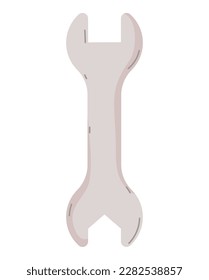 gray wrench design over white
