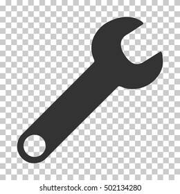 Gray Wrench toolbar pictogram. Vector pictogram style is a flat symbol on chess transparent background.