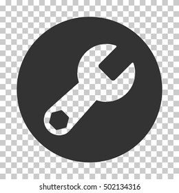 Gray Wrench toolbar pictogram. Vector pictogram style is a flat symbol on chess transparent background.