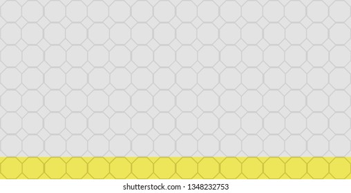 Gray and yellow background made on basis of octagons. Looks like grid.
