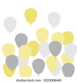 Gray yellow balls on a white background
