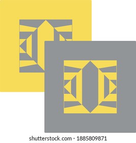Patrón de arte de contraste gris y amarillo. Elemento de diseño aislado del vector 