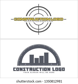 Gray yellow line art building shoot curve stripe combination mark logo design concept suitable for construction remodeling homeowners retirees middle upper