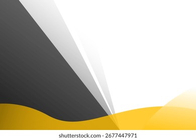 Fondo de Vector moderno con forma de línea gris y amarilla con espacio en blanco para texto y mensaje. diseño de Plantilla	