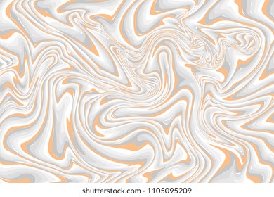 Gray and yellow liquid marble texture design. Marbling surface. Wavy lines. Vibrant abstract paint design. Template for your design. Contemporary pattern. Vector illustration