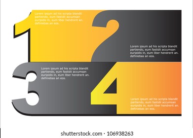Gray and yellow numbers background, Vector illustration