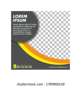 gray yellow orange social media poster template design vector