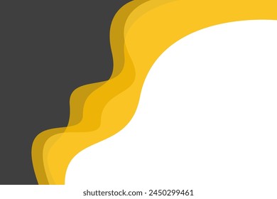 Gray and yellow wave modern background with white space for text and message. template design