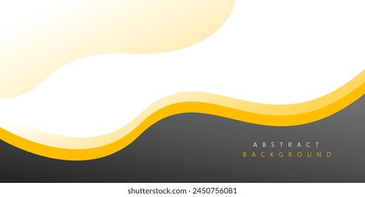 Fondo moderno ondulado gris y amarillo con espacio blanco para texto y mensaje. Diseño de Plantilla	