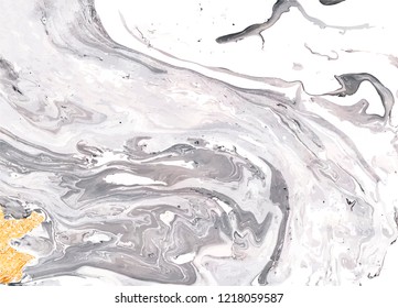 Gray, yellow, white and black marble texture. Decorative acrylic background. Ink marble texture. Abstract painting. Beautiful abstract backdrop. Marble paper texture.