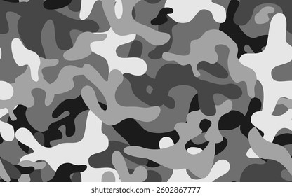 Gray-based camouflage, seamless pattern with urban camo pattern, Vector Illustration