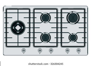 Gray-blue shut down gas stove