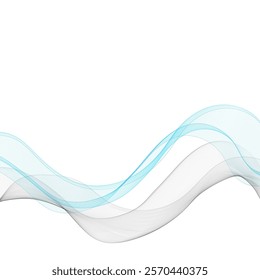 Gray-blue wave pattern. Abstract vector wave. Eps 10