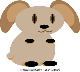 Gray-brown cartoon dog painting That children must like