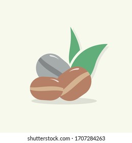 Gray-brown grains on a light background. 
Vector illustration.