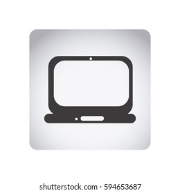 grayemblem laptop icon, vector illustraction design image