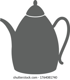 Gray,flat teapot icon on white background for web and mobile.