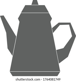 Gray,flat teapot icon on white background for web and mobile.