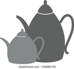 Gray,flat teapot icon on white background for web and mobile.
