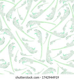 Gray-green spikelet on a light background, vector pattern suitable for textiles, paper and cardboard