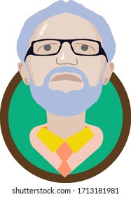 gray-haired businessman  in glasses and tie vector