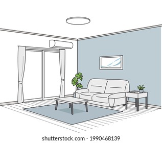 Grayish and simple room illustration