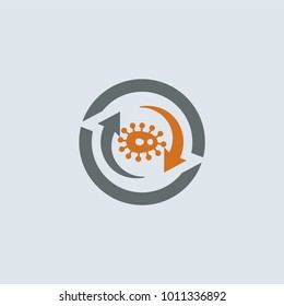 Gray-orange Chronic Viral Disease Round Vector Web Icon