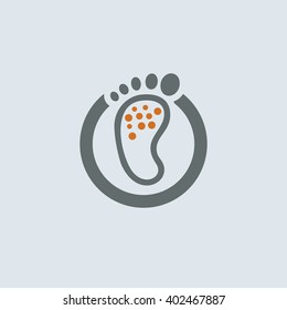 Gray-orange Itchy Foot Round Icon