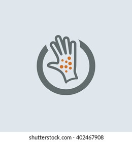 Gray-orange Itchy Palm Round Icon