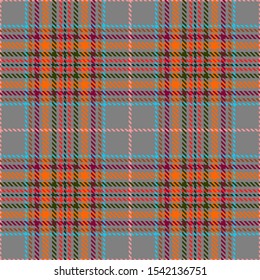 Gray,Orange,Red,Green,Blue and Pink Tartan Plaid Scottish Seamless Pattern. Texture from tartan, plaid, tablecloths, shirts, clothes, dresses, bedding, blankets and other textile.