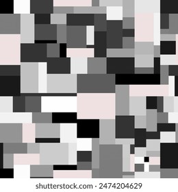 Grays and pink block vector seamless pattern