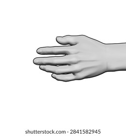 Grayscale 3D render illustration