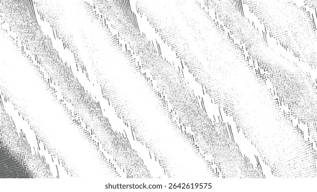Plano de fundo abstrato em escala de cinza com linhas diagonais e uma textura manchada, criando um efeito visual dinâmico. O padrão se assemelha a tecido ou grão de madeira com espessura e densidade variadas da linha