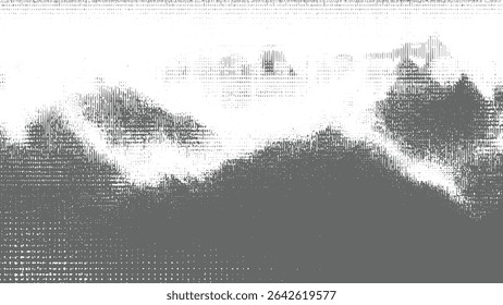 Plano de fundo abstrato em tons de cinza com um gradiente de branco a cinza escuro apresentando um efeito texturizado criado por linhas verticais e horizontais. A densidade das linhas varia criando uma aparência manchada.