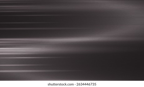 Diseño de líneas abstractas en escala de grises sobre fondo degradado. Fondo futurista para la página de destino. Rayas de gradiente holográfico. Textura de líneas brillantes. Ilustración vectorial.