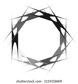 Grayscale abstract mandala, motif shape. Abstract logo element. Circular geometric mandala, motif shape (Series)