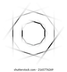 Grayscale abstract mandala, motif shape. Abstract logo element. Circular geometric mandala, motif shape (Series)