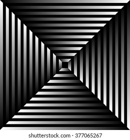 Grayscale abstract pattern, background with radiating squares