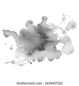 Grayscale abstract watercolor background for your design.
