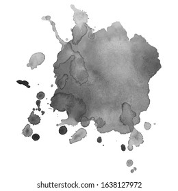 Grayscale abstract watercolor background for your design.