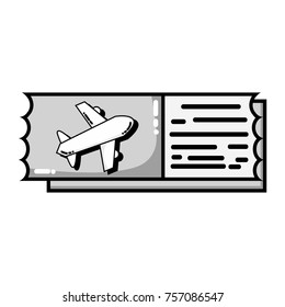 grayscale airplane ticket document to vacation travel