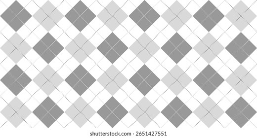 Grayscale argyle seamless pattern for classic textile and background design